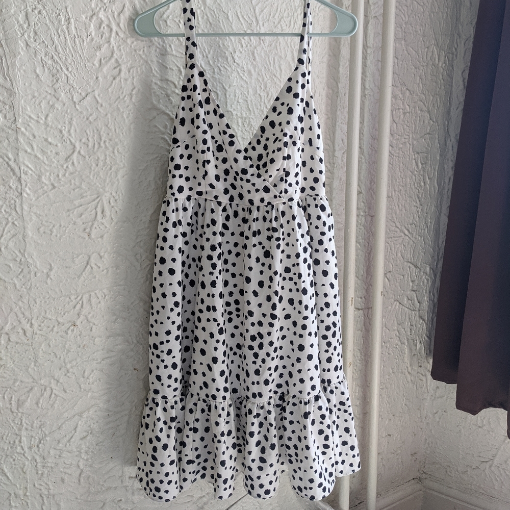 Dalmatian print polka dot Midi Dress - Picture 2 of 3